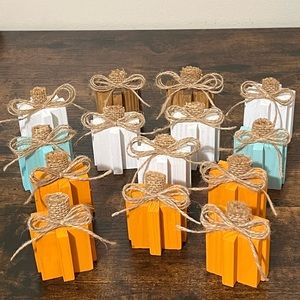 Handmade Wood Block Pumpkin